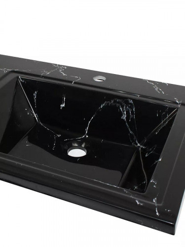 Раковина Uperwood Марсал 120 R 291120413 с местом под стиральную машину цвет Черный мрамор