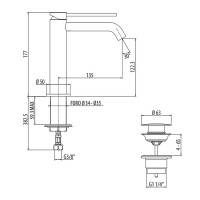 Смеситель для раковины Gattoni Circle Two 9144/91NO Черный матовый латунь