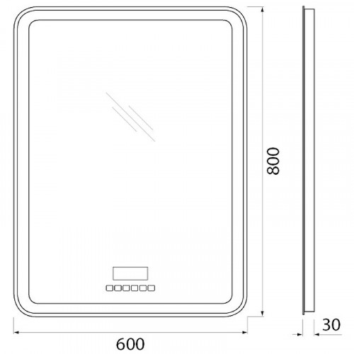Зеркало BelBagno SPC-MAR-600-800-LED-TCH-RAD с подсветкой с сенсорным выключателем с bluetooth с термометром с радио