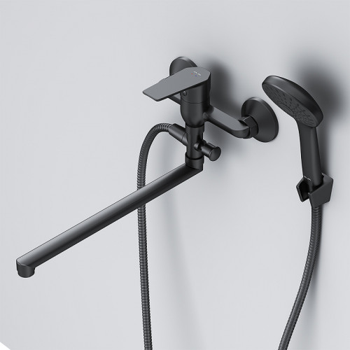 Смеситель для ванны AM.PM Gem F90A90122 универсальный Черный матовый латунь на стену