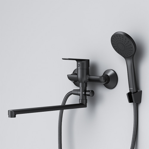 Смеситель для ванны AM.PM Gem F90A90122 универсальный Черный матовый латунь на стену