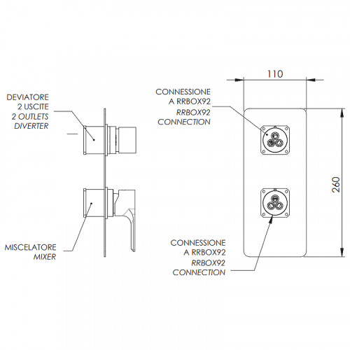 Смеситель для душа Remer Energy EY92KBNO Черный матовый латунь встраиваемый