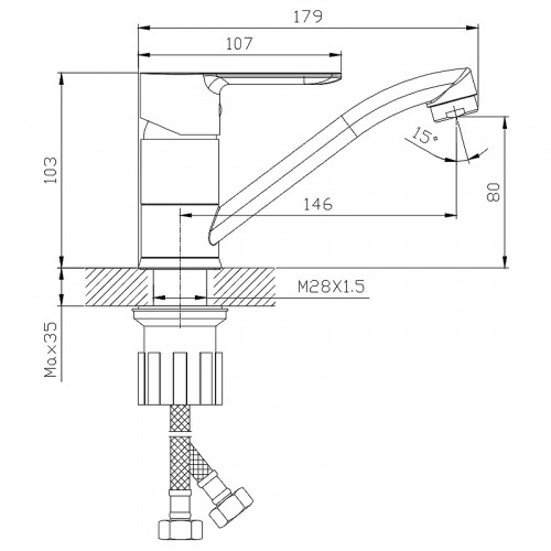 Смеситель для кухни Splenka S06.45 Хром