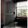 Душевая перегородка Maybah Glass MGD-711-5у 1090x1950 в узком профиле Хром матовый стекло графитовое