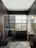 Душевая перегородка Maybah Glass MGD-711-5у 1090x1950 в узком профиле Хром матовый стекло графитовое
