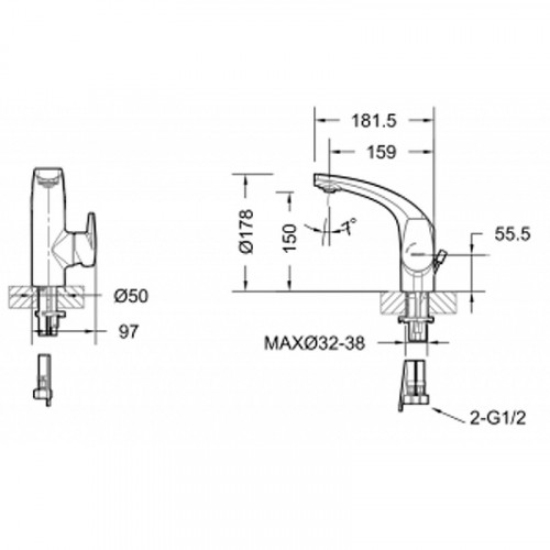 Смеситель для раковины Bravat Nizza F1353387CP-RUS