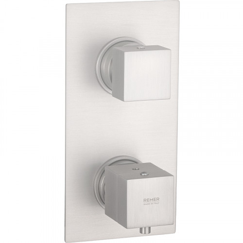 Смеситель для душа Remer Qubica Thermo QT92KBBO с термостатом Белый матовый латунь встраиваемый