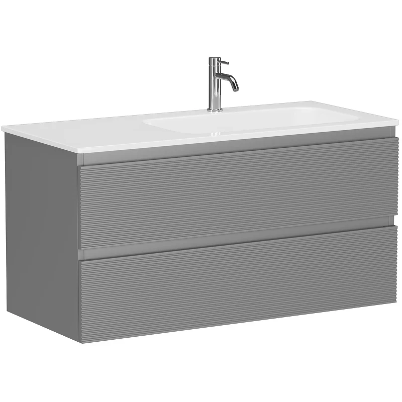 Тумба под раковину Sancos Folk 100 R FL100RES подвесная Ergraut soft МДФ / ЛДСП