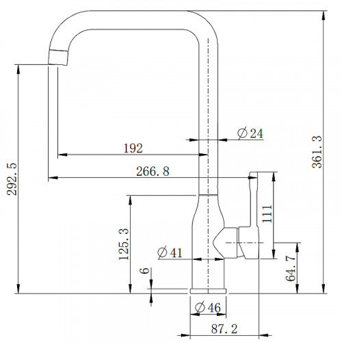 Смеситель для кухни Splenka S206.40.06 Черный матовый