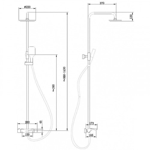 Душевая система Abber Thermostat AF8516L с термостатом цвет Хром