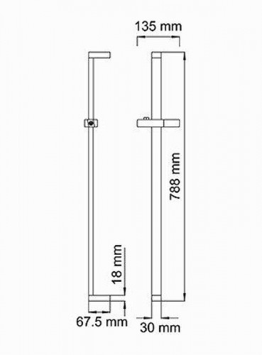 Душевая штанга WasserKRAFT Exter  A048 Бронза нержавеющая сталь на стену