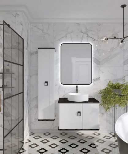 Шкаф пенал Grossman Норма 30 303012 подвесная цвет Белый глянцевый