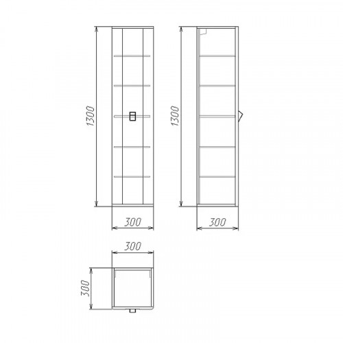 Шкаф пенал Grossman Норма 30 303012 подвесная цвет Белый глянцевый
