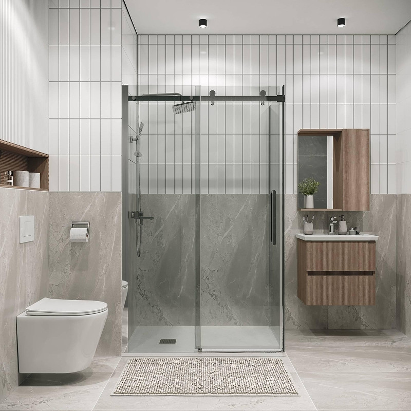 Душевая стенка Grossman Classic 100 200.K33.04.100.10.00 профиль Хром стекло прозрачное