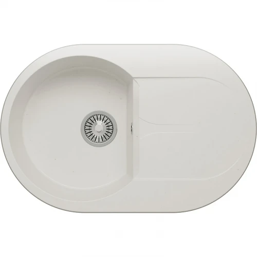 Кухонная мойка Polygran Atol-760 №36 679030 Белый хлопок искусственный камень (литьевой мрамор) встраиваемый