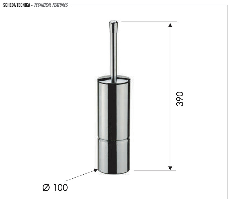 Ершик для унитаза Remer RB465CFP цвет Черный брашированный хром