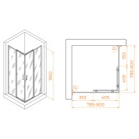 Душевой уголок RGW Passage PA-030B 80x80 3508103088-24 профиль Черный стекло матовое-сатинат