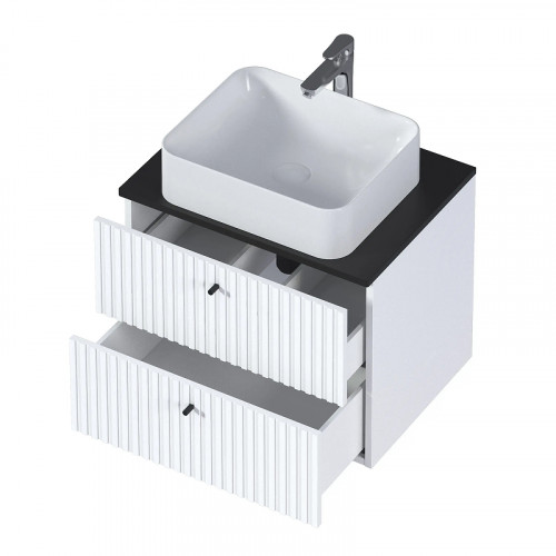 Тумба под раковину 1MarKa Desire 90П Ц0000026591 подвесная цвет Монолит найт Эмаль белая