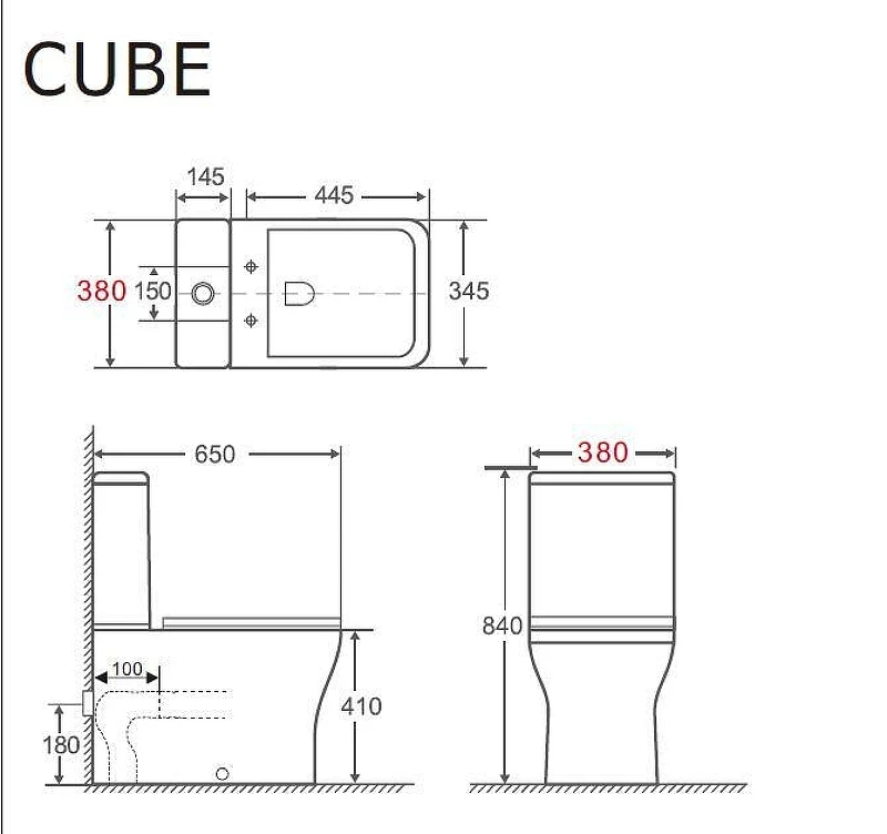 Унитаз-компакт Aquanet Cube-C CL-12248B 257423 цвет Белый с бачком и сиденьем Микролифт