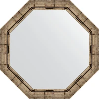 Зеркало Evoform Octagon 74х74 BY 3669 в багетной раме - Серебряный бамбук 73 мм стекло