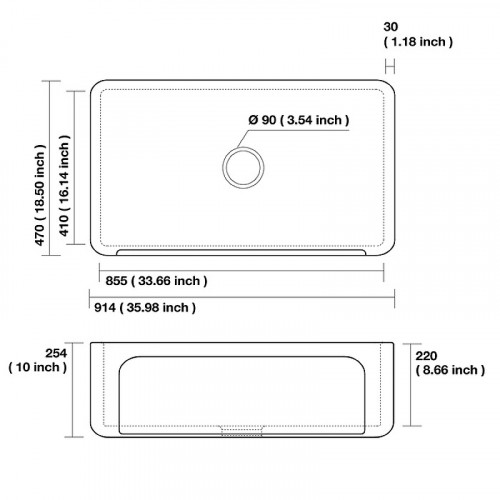 Кухонная мойка Kerasan Hannah Yorkshire 91 542201 Белая керамика встраиваемый