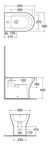 Биде Kludi Resa R 23BIB0239 цвет Черный матовый