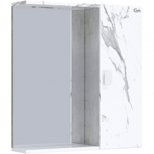 Зеркало со шкафом Onika Марбл 65.00 У 206545 Мрамор Камень бетонный МДФ / ЛДСП, стекло