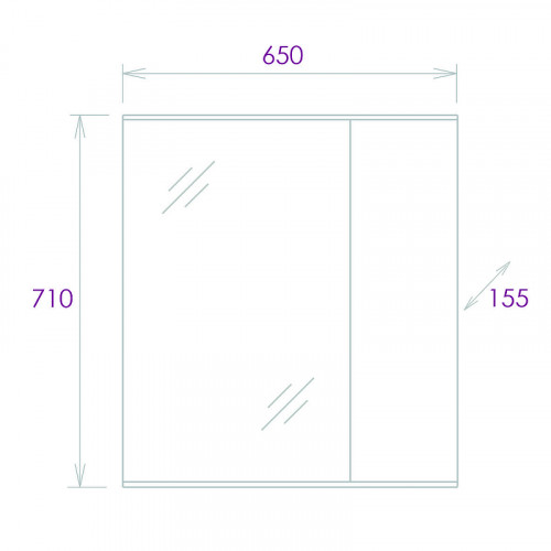 Зеркало со шкафом Onika Марбл 65.00 У 206545 Мрамор Камень бетонный МДФ / ЛДСП, стекло