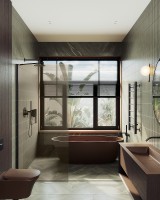 Душевая перегородка Maybah Glass MGD-691-6ш 890x1950 в широком профиле Черный стекло бронзовое
