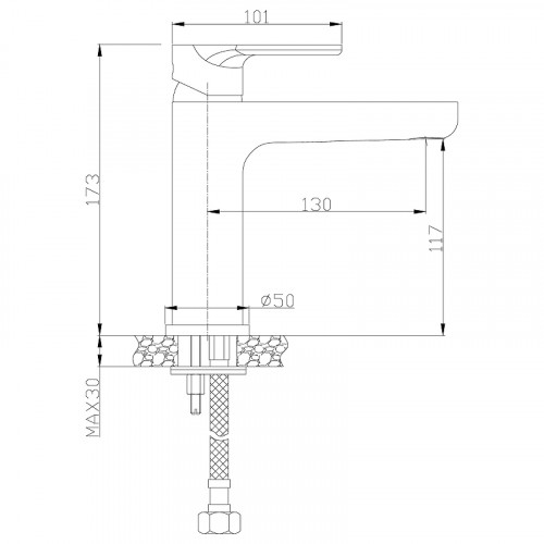 Смеситель для раковины Rossinka RS33-13 Хром