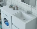Раковина Эстет Даллас 130 R ФР-00002167 с местом под стиральную машину Белая искусственный камень (литьевой мрамор) с местом под стиральную машину, полувстраиваемая
