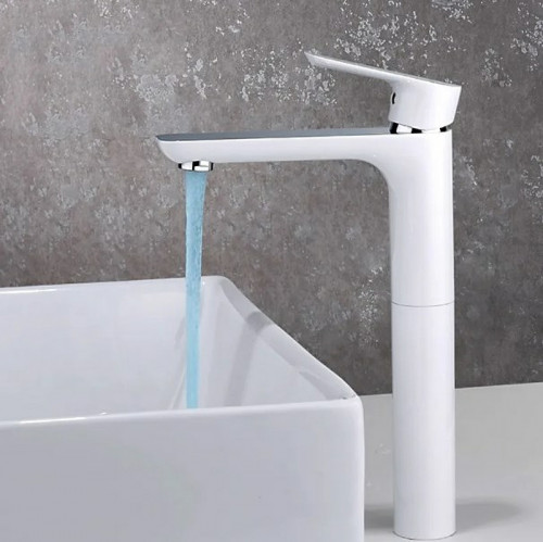 Смеситель для раковины Gappo G1048-2 Белый Хром латунь