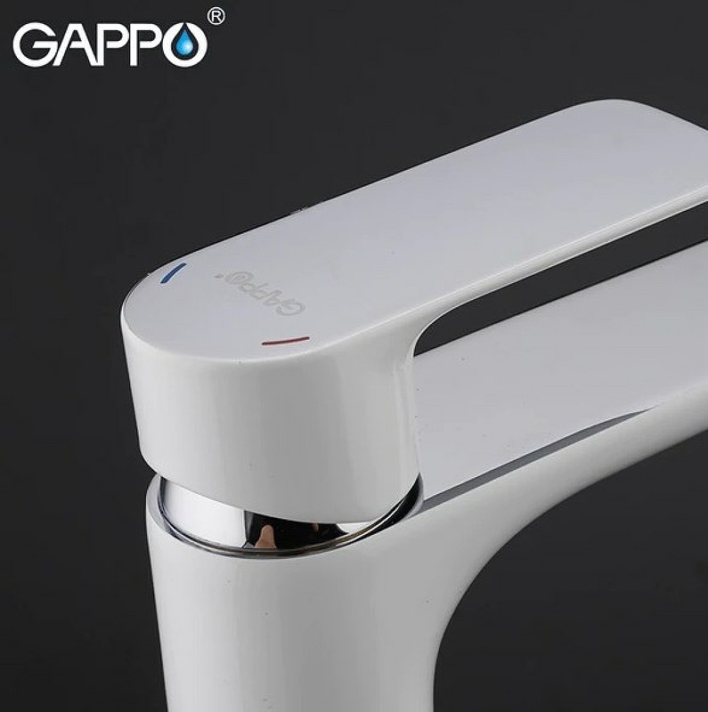 Смеситель для раковины Gappo G1048-2 Белый Хром латунь