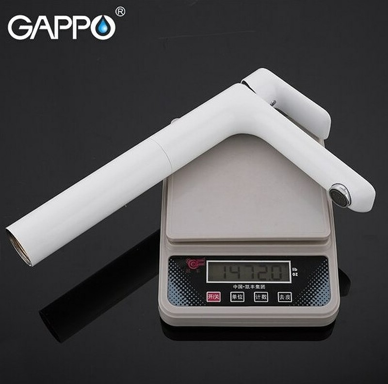 Смеситель для раковины Gappo G1048-2 Белый Хром латунь
