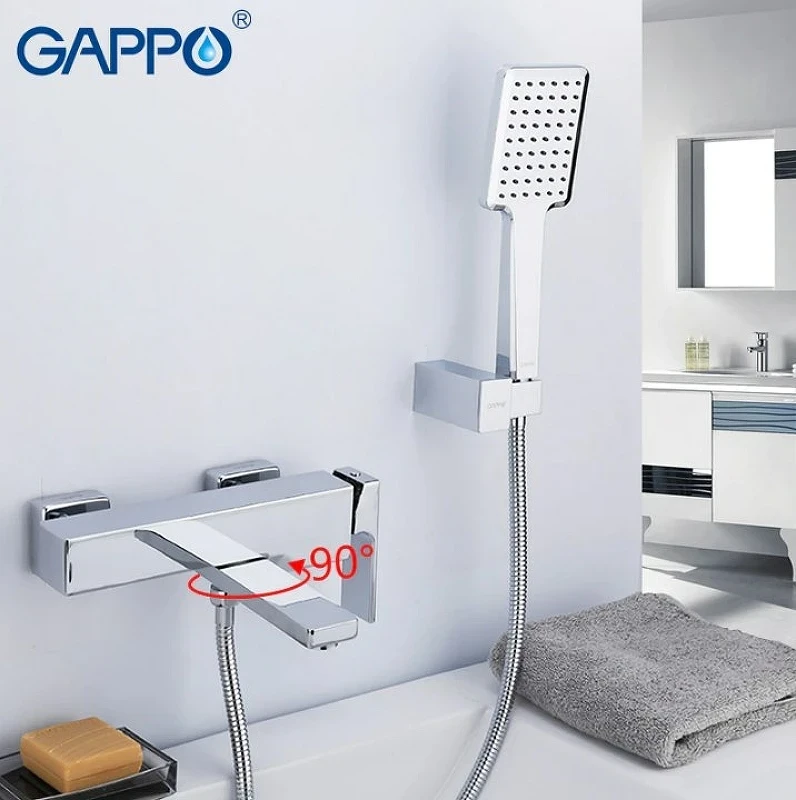 Смеситель для ванны Gappo G18 G3218 Хром латунь на стену