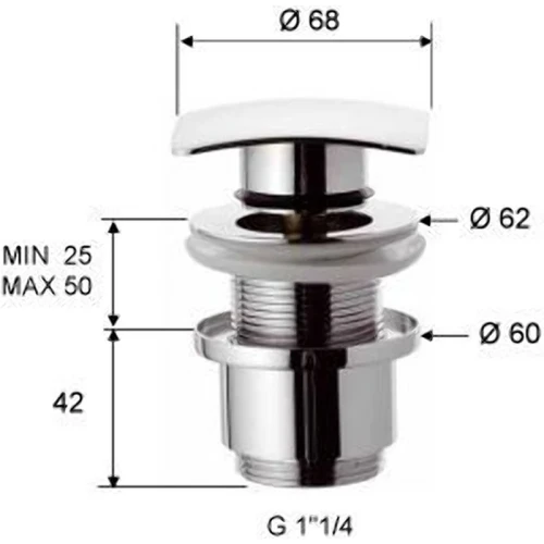 Донный клапан Remer 904SCC2114 click-clack Хром