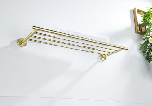 Полка для полотенец Aquatek Оберон AQ4222BG цвет Золото шлифованное
