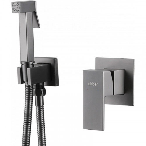 Гигиенический душ со смесителем Abber Daheim AF8225NG Никель латунь встраиваемый