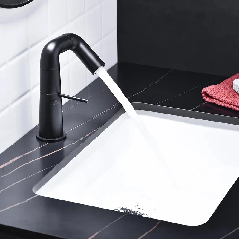 Смеситель для раковины Haiba HB10813-7 Черный матовый латунь