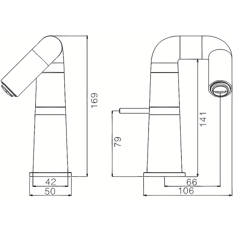 Смеситель для раковины Haiba HB10813-7 Черный матовый латунь