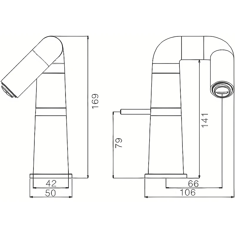 Смеситель для раковины Haiba HB10813-7 Черный матовый латунь