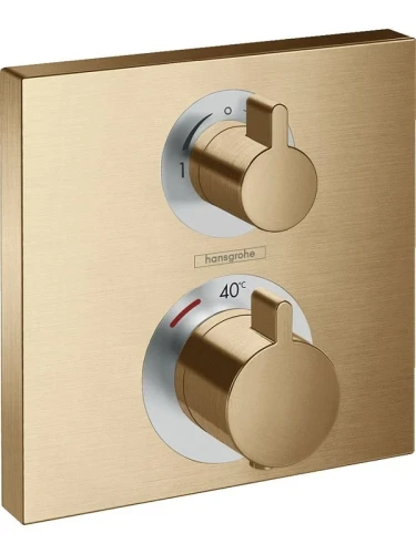 Смеситель для душа Hansgrohe Ecostat Square 15714140S с термостатом цвет Бронза