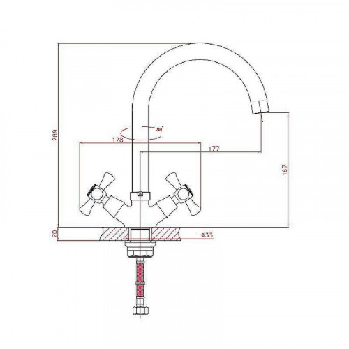 Смеситель для кухни Cron CN4242-2 Хром
