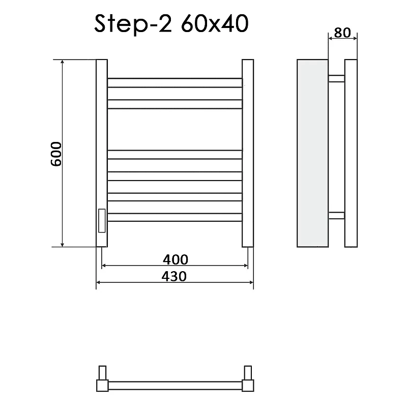 Электрический полотенцесушитель Ника Step-2 60/40 Белый матовый нержавеющая сталь