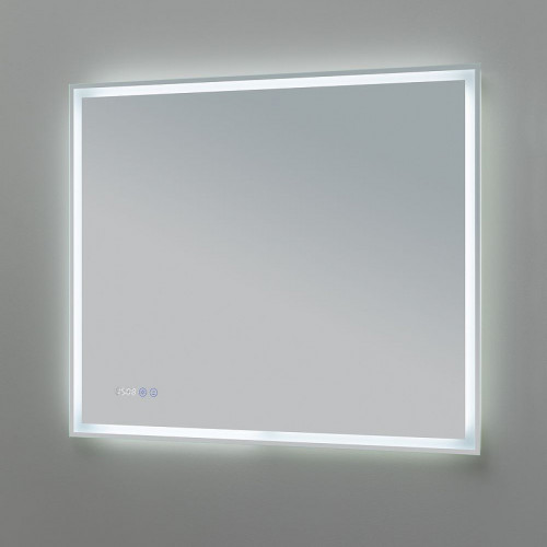 Зеркало Aquanet Оптима 90 288966 с подсветкой Белое матовое с сенсорным выключателем стекло