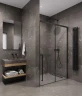 Душевая дверь Timo TDSS-150/03C-8L 1500x2000 T59L раздвижная профиль Черный стекло прозрачное