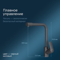 Смеситель для кухни AM.PM Like F8005722 Черный латунь