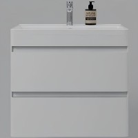 Тумба под раковину Style Line Атлантика 70 Люкс Plus СС-00002339 подвесная Белая матовая антискрейтч МДФ / ЛДСП