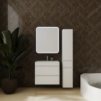Тумба под раковину Style Line Атлантика 70 Люкс Plus СС-00002339 подвесная Белая матовая антискрейтч МДФ / ЛДСП