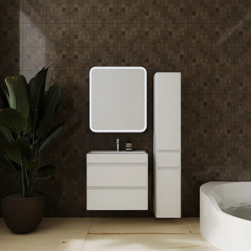 Тумба под раковину Style Line Атлантика 70 Люкс Plus СС-00002339 подвесная Белая матовая антискрейтч МДФ / ЛДСП